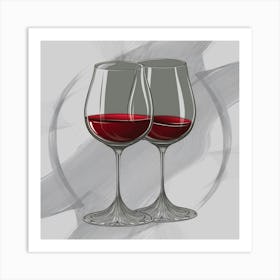 A Captivating Illustration Of Two Grey Wine Glasse Xjbwldp3q76qnaxpcsqlhw Agrku1mctd Ekcqxv Ionq Art Print