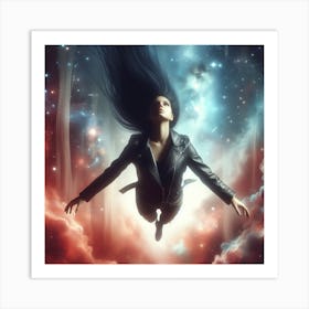 Woman In Space Art Print