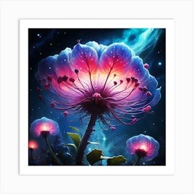 Flower In The Night Sky Art Print