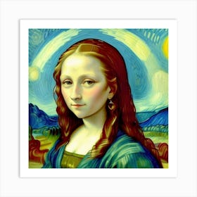 The Timeless Smile A Young Mona Lisa's Portrait Art Print