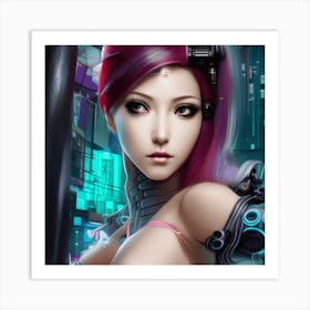 Cyber Girl Art Print