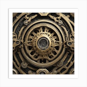 Realistic Gear Flat Surface Pattern For Background Use Sf Intricate Artwork Masterpiece Ominous Art Print