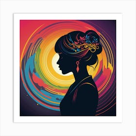 Silhouette Of A Woman Art Print