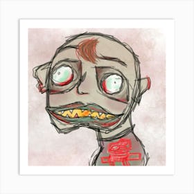 Zombie Head - Art Print