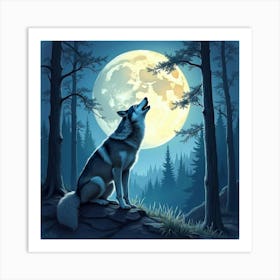 Howling Wolf Art Print