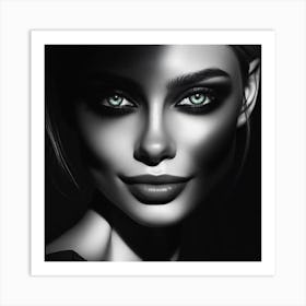 Black And White Portrait Of A Woman 30 Art Print