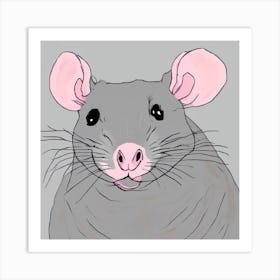 MSPaint Rat #5 Art Print