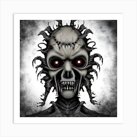 Skeleton With Red Eyes Art Print