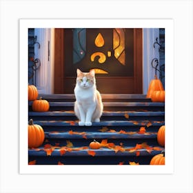 Halloween Cat 12 Art Print