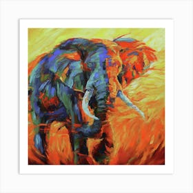 Elephant In The Sun art print Art Print