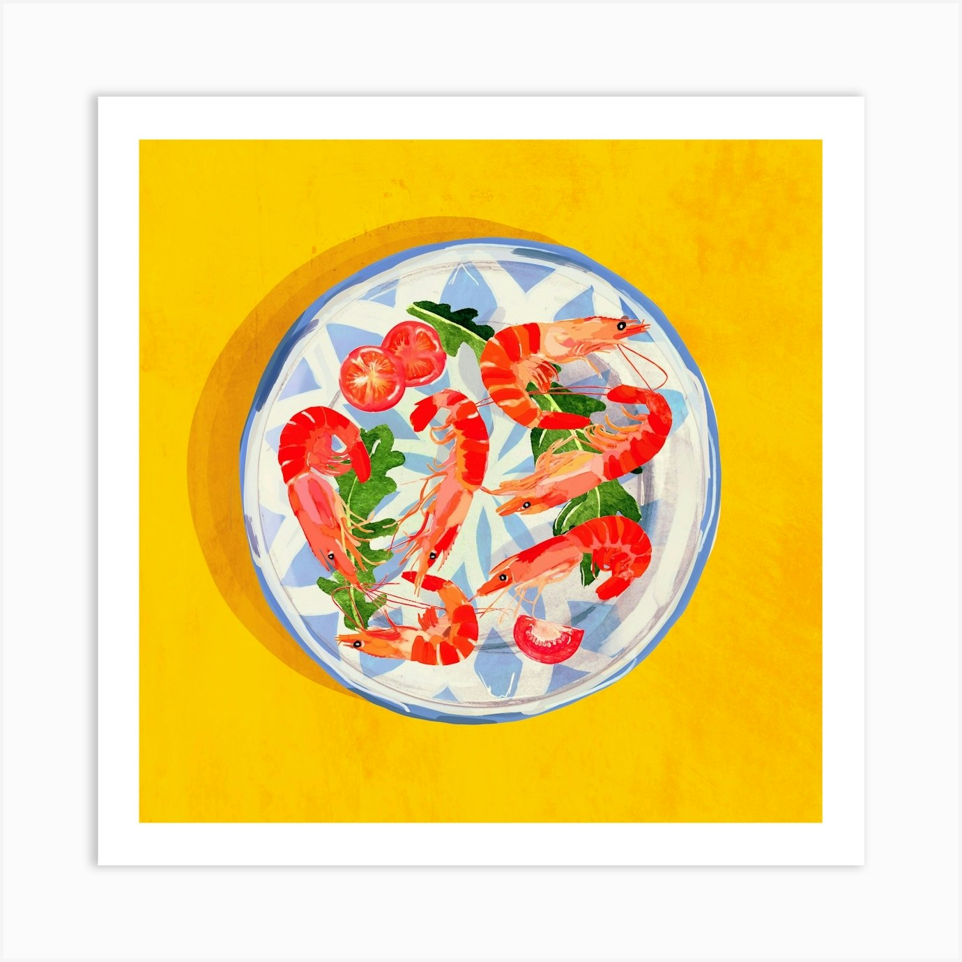 Seafood Plate 4 Art Print by ThingDesign