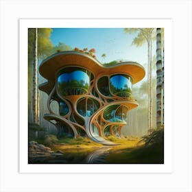 Huge colorful futuristic house design with vibrant details 9 Art Print