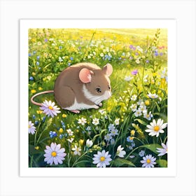 Mouse In The Meadow 2 Art Print