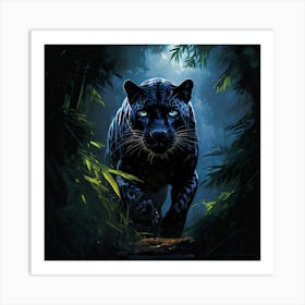 Black Jaguar art print Art Print