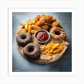 Donuts And Fries Art Print