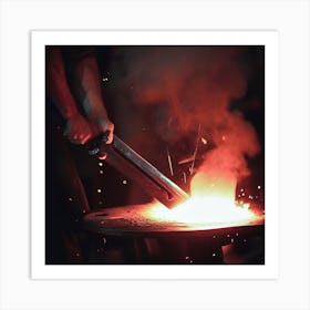 Blacksmith At Work Art Print