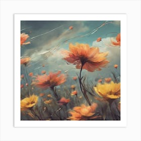 Flowers In The Wind Art Print 1 Art Print