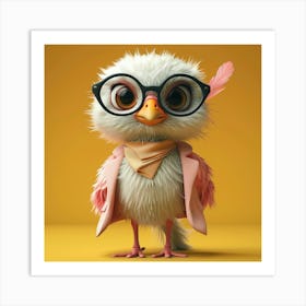 Owl With Glasses Art Print