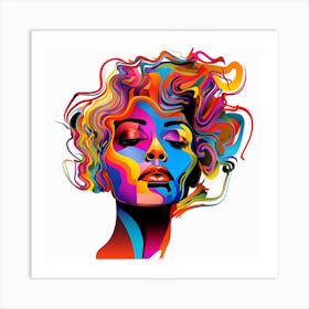 Colorful Woman'S Face 5 Art Print