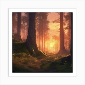 808093 Pictures Of A Forest At Sunset Xl 1024 V1 0 Art Print