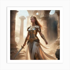 Elven Warrior Paintings Art Print Art Print