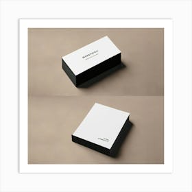 Black And White Business Card Mockup Art Print