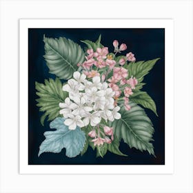 Hydrangea Floral Botanical Vintage Poster Flower 3 Art Print