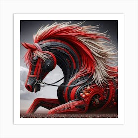 Red Horse Art Print