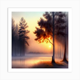 Sunrise In The Forest 7 Art Print