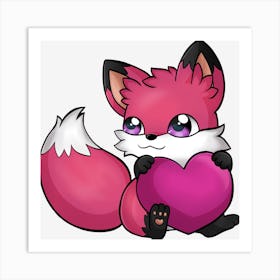 Fox Heart Love Art Print