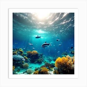 Coral Reef With Fishes Art Print