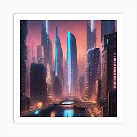 Futuristic City 99 Art Print