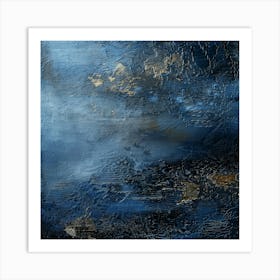 Abstract In Blue And Gold 4 Art Print