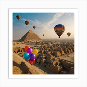 Hot Air Balloons In Egypt 2 Art Print