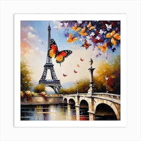 Paris With Butterflies 46 Art Print