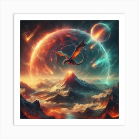 Dragon In Space Art Print