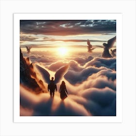 Angels And Clouds Art Print