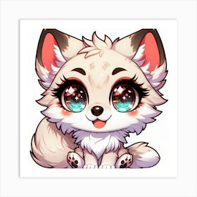 A coyote chibi-style 1 Art Print