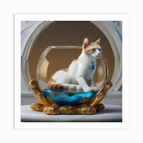 Cat In A Fish Bowl 9 Art Print