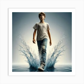 Boy In The Water Art Print