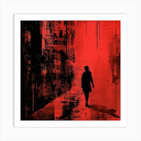 Man Walking Down A Street Art Print