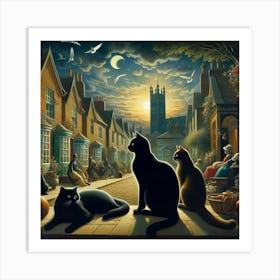 Cats On The Street Art Print