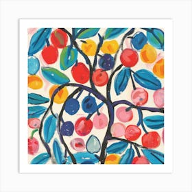 Summer Cherries Painting Matisse Style 14 Art Print