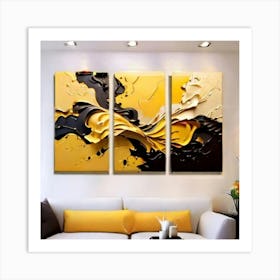 Yellow and Black combination Art 4k high quality Art Print