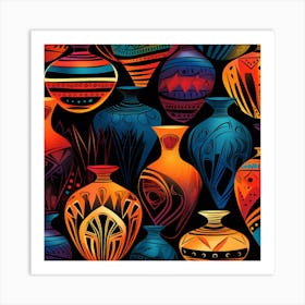 Colorful Vases Art Print