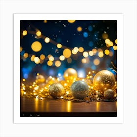 A Night Scene Lit With Magical Sparkling Decorations And Luxurious Shimmering Lights Glowing In A (3) 1 Art Print