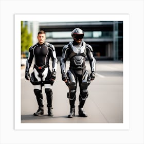 Two Men In Futuristic Suits 4 Art Print