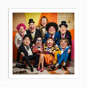 Group Of Clowns Art Print