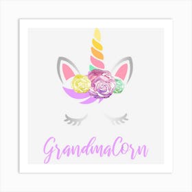 Grandmacorn Unicorn Grandma Of The Birthday Girl Art Print