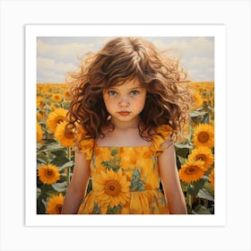 Sunflower Girl Art Print